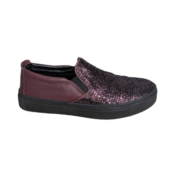 The Flexx Full Time Slip On Flat Sneakers Purple Shimmer - Picture 1 of 15